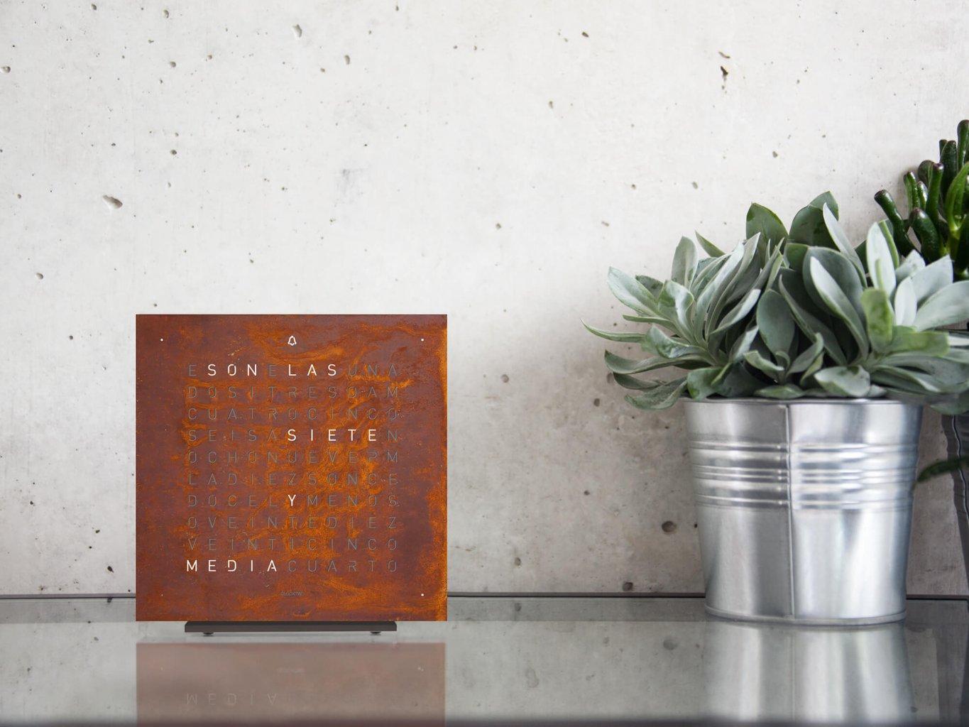 QLOCKTWO Earth Creator's Edition Rust Clock