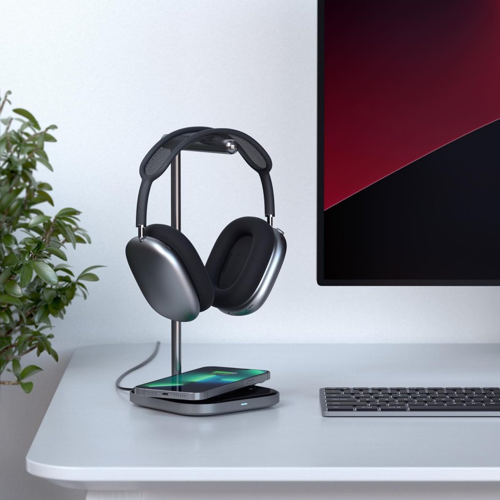 Satechi 2-in-1 Headphone Stand with Wireless Charger