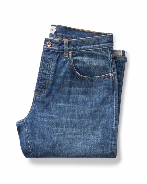 image of Taylor Stitch The Democratic Slim, Mid-Wash Selvedge Jeans